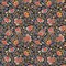 Fabric Stof Dark Gray Skulls and Flowers Calavera by the Quarter Yard 4504-114